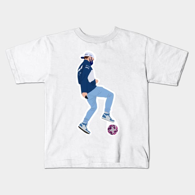 Pierre Gasly for Alfa Tauri playing football Kids T-Shirt by royaldutchness